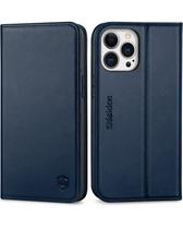 Capa de Couro Genuíno SHIELDON para iPhone 13 Pro (6.1") - Azul Marinho