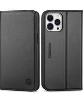 Capa de Couro Genuíno SHIELDON para iPhone 13 Pro Max 5G - Preta