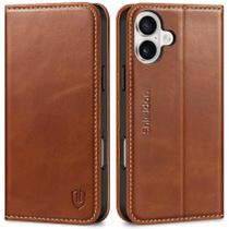 Capa de Couro Genuíno SHIELDON para iPhone 16 Plus 5G