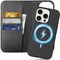 Capa de Couro Genuíno SHIELDON para iPhone 16 Pro (6.1") - Preta