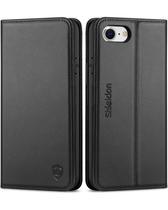 Capa de Couro Genuíno SHIELDON para iPhone SE (2022/2020), 8 e 7 - Com Suporte para Cartão