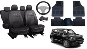 Capa de Couro Jeep Renegade 2020 a 2025 + Tapete + Capa de Volante: Kit Completo