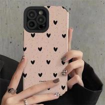 Capa de Couro Love Heart para iPhone 14/13/15/Pro Max/8/7/Plus/X/Xs/Xr/11/12/Mini/SE