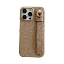 Capa De Couro Luxuosa Com Padrão Lichee E Pulseira Para Iphone 15 14 13 12 11 Pro Max Fashion Cover