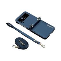 Capa De Couro Para Carteira Crossbody Para Samsung Galaxy Z Flip 7 FE 6 5 4 3 5G Flip6 Flip7 Com