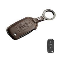 Capa De Couro Para Chave De Carro Polo Golf7 MK7 Tiguan Passat Jetta Lavida - Acessório Para