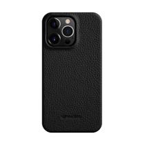 Capa de Couro Para iPhone 13 Pro - Preto