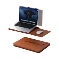Capa De Couro Para Laptop De 13-14 E 15-16 Polegadas Com Suporte, Bolsa Multifuncional Para Macbook