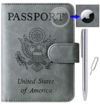 Capa de Couro para Passaporte com Bloqueio RFID - Porta-Passaportes Wallet Capa de Couro para Passaporte com Bloqueio RFID - Porta-Passaportes Wallet