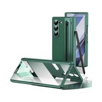 Capa De Couro Para Samsung Galaxy Z Fold 7 Com Proteção De Hinge E Protetor De Tela Frontal Com