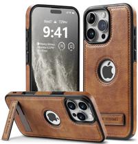 Capa de couro PENKX projetada para iPhone 16 Pro Max com suporte, proteção fina e ajustável, capa de telefone compatível com iPhone 16 Pro Max (marrom) Capa de couro PENKX projetada para iPhone 16 Pro Max com suporte, proteção fina e ajustável, capa de telefone compatível com iPhone 16 Pro Max (marrom)
