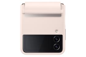 Capa de Couro Pêssego para Samsung Galaxy Z Flip4 com Aba
