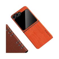 Capa De Couro PU Com Padrão De Bambu Para Samsung Galaxy Z Flip 7 FE 6 5 4 3 5G