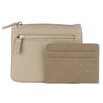 Capa de couro RFID grande Wallet Dopp Pik-Me-Up branca