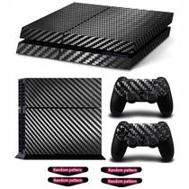 Capa de decalque para Playstation 4 PS4 Oiokew Fiber Black com barra de luz Capa de decalque para Playstation 4 PS4 Oiokew Fiber Black com barra de luz