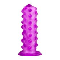 Capa de dedo em silicone com saliências massageadoras