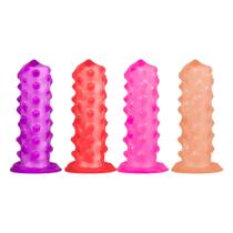Capa de dedo em silicone com saliências massageadoras Capa de dedo em silicone com saliências massageadoras