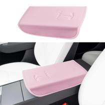 Capa de Descanso de Braço em Couro para Tesla Model 3/Y 2024-27 Rosa - POKUNG Capa de Descanso de Braço em Couro para Tesla Model 3/Y 2024-27 Rosa - POKUNG