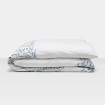 Capa de Duvet Raffinato Queen Percal 400 Fios Artelassê Cor:Branco/Azul Capa de Duvet Raffinato Queen Percal 400 Fios Artelassê Cor:Branco/Azul