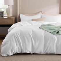 Capa de edredom Bedsure branca King Size, eucalipto, algodão liocel Capa de edredom Bedsure branca King Size, eucalipto, algodão liocel