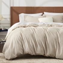 Capa de Edredom Bedsure King Size - Algodão Waffle Bege Capa de Edredom Bedsure King Size - Algodão Waffle Bege