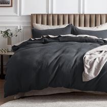 Capa de Edredom Bedsure King Size - Algodão Waffle Charcoal