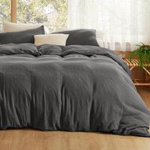 Capa de Edredom Bedsure Queen Size em Musselina 100% Algodão - Cinza Escuro