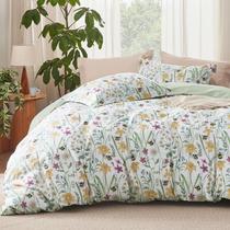 Capa de Edredom Bedsure Queen Size Reversível - Estampa Floral Verde Capa de Edredom Bedsure Queen Size Reversível - Estampa Floral Verde