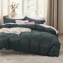 Capa de Edredom Bedsure Queen Size - Verde Floresta - Conjunto 3 Peças
