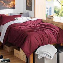 Capa de edredom Bedsure Twin/Twin XL tamanho poliéster bordô