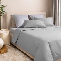 Capa de Edredom Duvet Casal 220x240cm - Cinza C/ Zíper + Fronha