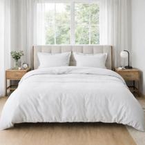 Capa de Edredom Duvet King Hotel Algodão Percal 200 Fios 280x250cm Branco King Capa de Edredom Duvet King Hotel Algodão Percal 200 Fios 280x250cm Branco King