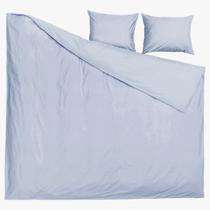 Capa de Edredom Duvet Percal Casal 220x240cm - Azul C/ Zíper + Fronha