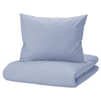 Capa de Edredom Duvet Percal Solteiro 180x240cm c/ Zíper - Azul + Fronha