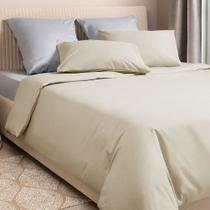 Capa de Edredom Duvet Queen 240x260cm - Bege C/ Zíper + Fronha