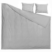 Capa de Edredom Duvet Queen 240x260cm - Cinza C/ Zíper + Fronha