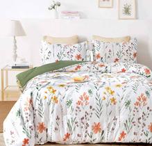 Capa de edredom Faincy Floral em tamanho real branca/amarela para mulheres/homens Capa de edredom Faincy Floral em tamanho real branca/amarela para mulheres/homens