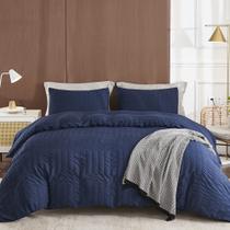Capa de edredon Avelom Azul Marinho King Size (264 x 229 cm) 3 peças Capa de edredon Avelom Azul Marinho King Size (264 x 229 cm) 3 peças