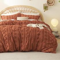 Capa de edredon Bedsure Boho Queen Size Terracotta 3 peças