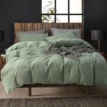 Capa de edredon ECOCOTT Sage Green 100% algodão lavado king size