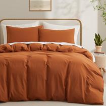 Capa de edredon LOVQUE Burnt Orange Cotton Queen Size 230x230cm Capa de edredon LOVQUE Burnt Orange Cotton Queen Size 230x230cm