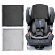 Capa de encosto de cabeça para assento de carro Sprouterie Satin, 2 peças, preta, cinza Capa de encosto de cabeça para assento de carro Sprouterie Satin, 2 peças, preta, cinza