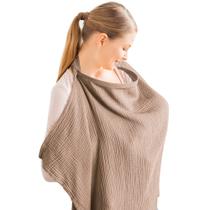 Capa de enfermagem Konssy Muslin 100% algodão com argola rígida marrom