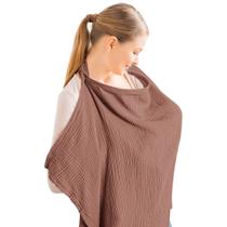 Capa de enfermagem Konssy Muslin Cotton Respirável Castanha