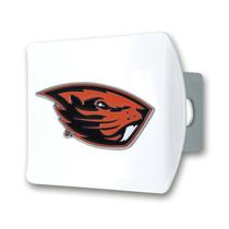 Capa de engate FANMATS Oregon State University branca com logotipo 3D