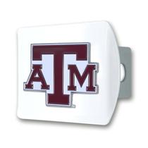 Capa de engate FANMATS Texas A&M University branca com logotipo 3D