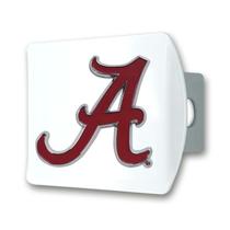 Capa de engate FANMATS University of Alabama branca com logotipo 3D