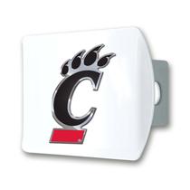 Capa de engate FANMATS University of Cincinnati com logotipo 3D - branca