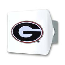 Capa de engate FANMATS University of Georgia branca com logotipo 3D Capa de engate FANMATS University of Georgia branca com logotipo 3D