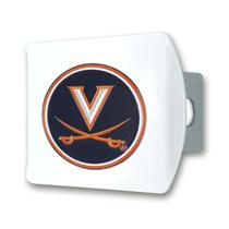 Capa de engate FANMATS University of Virginia com logotipo 3D - branca